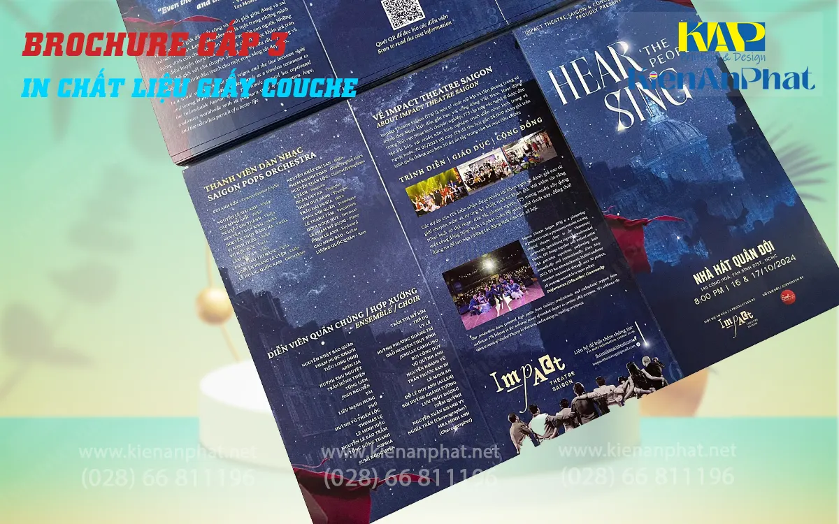 Bảng giá in brochure A4 gấp 3 cho nhà hát tại in kiến an phát