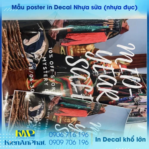 Mẫu poster in Decal Nhựa sữa (nhựa đục) - In khổ lớn