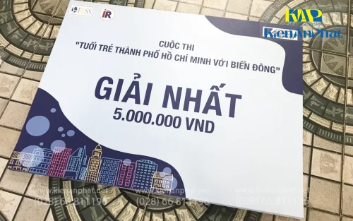 Bảng giá in pp cán (bồi) format tại in Kiến An Phát làm bảng trao thưởng