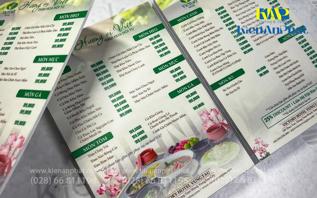 In menu cán format (formex, foam) Kiến An Phát