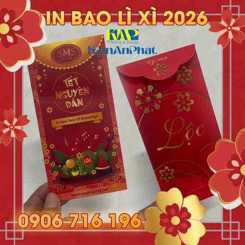 Mẫu in bao lì xì tết 2026 tại In Kiến An Phát