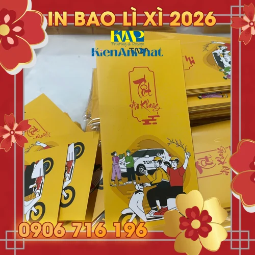Mẫu in bao lì xì tết 2026 tại TPHCM - In Kiến An Phát