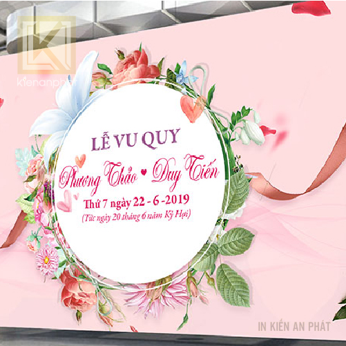 in phông nền đám cưới