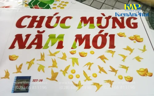 Decal Trang Trí Noel bế theo yêu cầu tại in Kiến An Phát