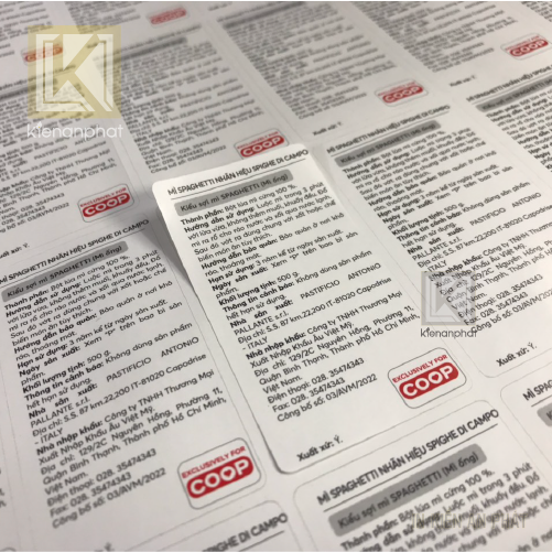 In tem nhãn phụ tại in Kiến An Phát, tpHCM