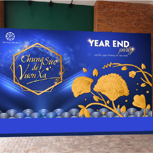 Thiết kế backdrop tiệc tất niên công ty cuối năm