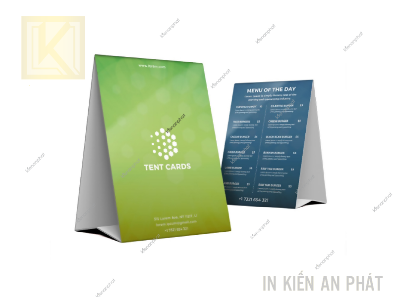 Tent card là gì? Kích thước và chất liệu thông dụng