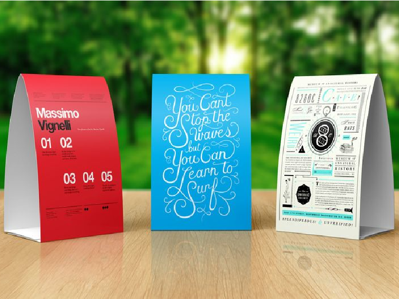 Tent card là gì? Kích thước và chất liệu thông dụng