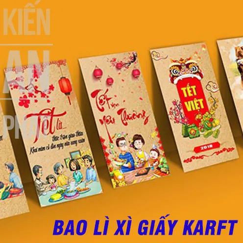 In bao lì xì giấy kraft - Sự lựa chọn hoàn hảo cho Tết Nguyên Đán