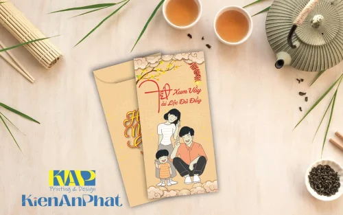 Mẫu thiết kế bao lì xì năm 2026 (Bính Ngọ) tại in Kiến An Phát