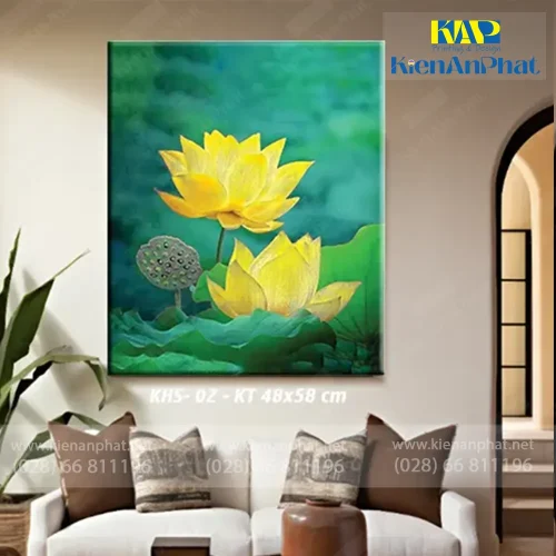 Mẫu tranh hoa sen tại tpchm
