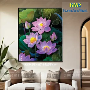 Mẫu tranh hoa sen tại Kiến An Phát