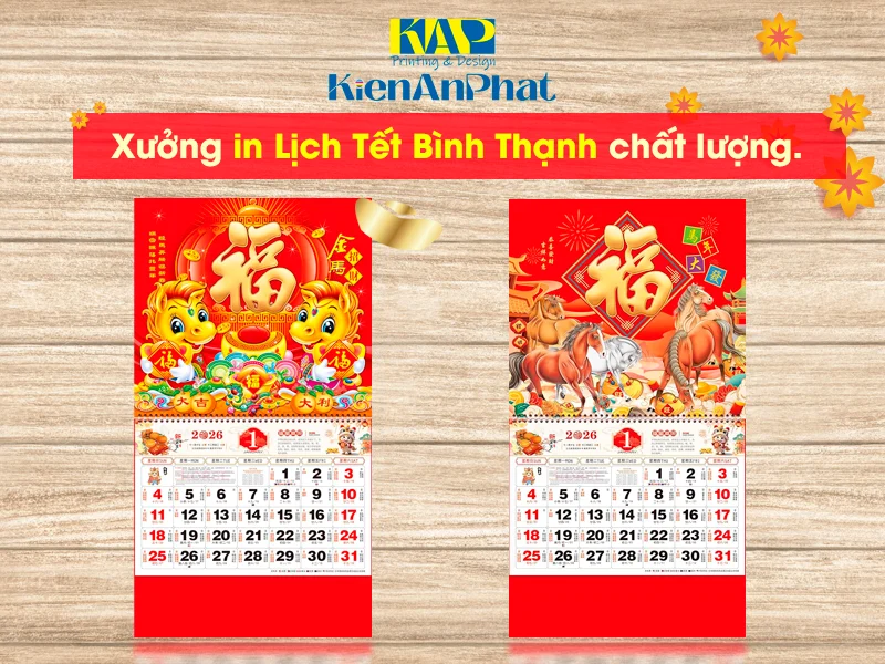 Xưởng in Lịch Tết Bình Thạnh chất lượng. Giao hàng đúng hẹn