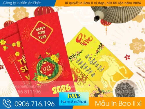 Bí quyết in Bao lì xì đẹp, độc đáo, hút tài lộc năm 2026