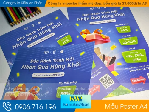 Công ty in poster thẩm mỹ đẹp, bền giá từ 23.000đ/100 tờ A3