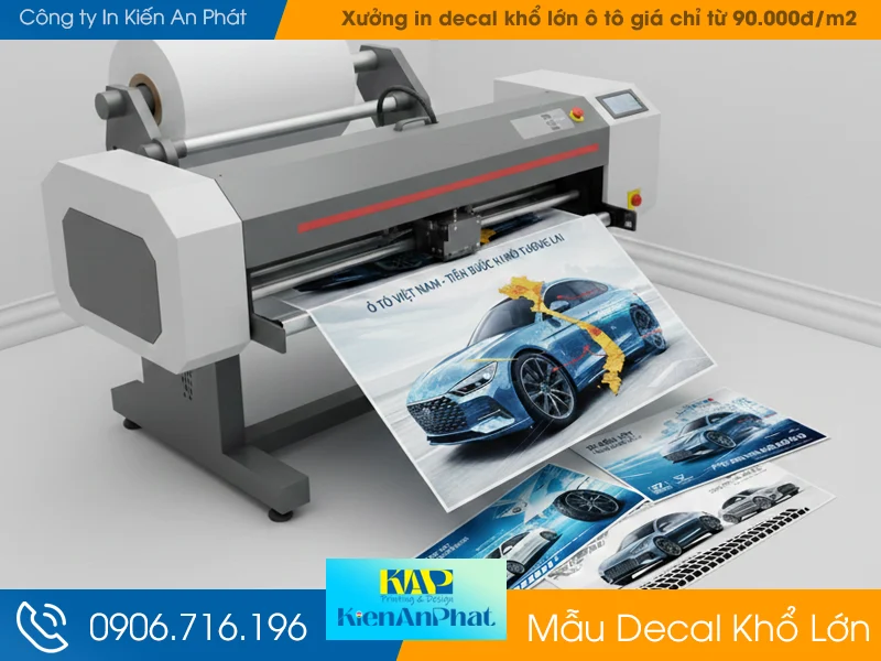 Xưởng in decal khổ lớn ô tô giá chỉ từ 90.000đ/m2