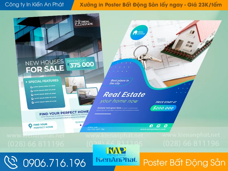 Xưởng in Poster Bất Động Sản lấy ngay, giá rẻ từ 23.000đ/tấm