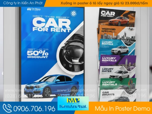 Xưởng in poster ô tô lấy ngay giá từ 23.000đ/tấm
