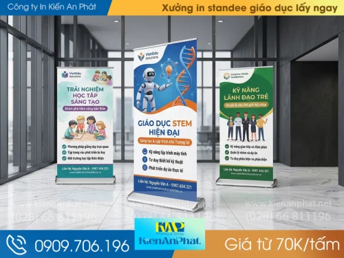 Xưởng in standee giáo dục lấy ngay, giá từ 70K/tấm