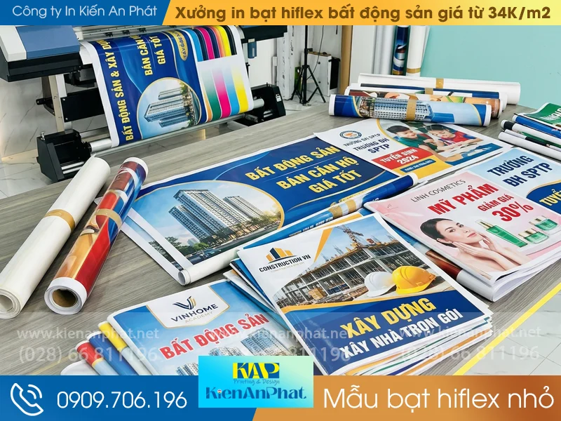 Xưởng in bạt hiflex bất động sản giá từ 34K/m2