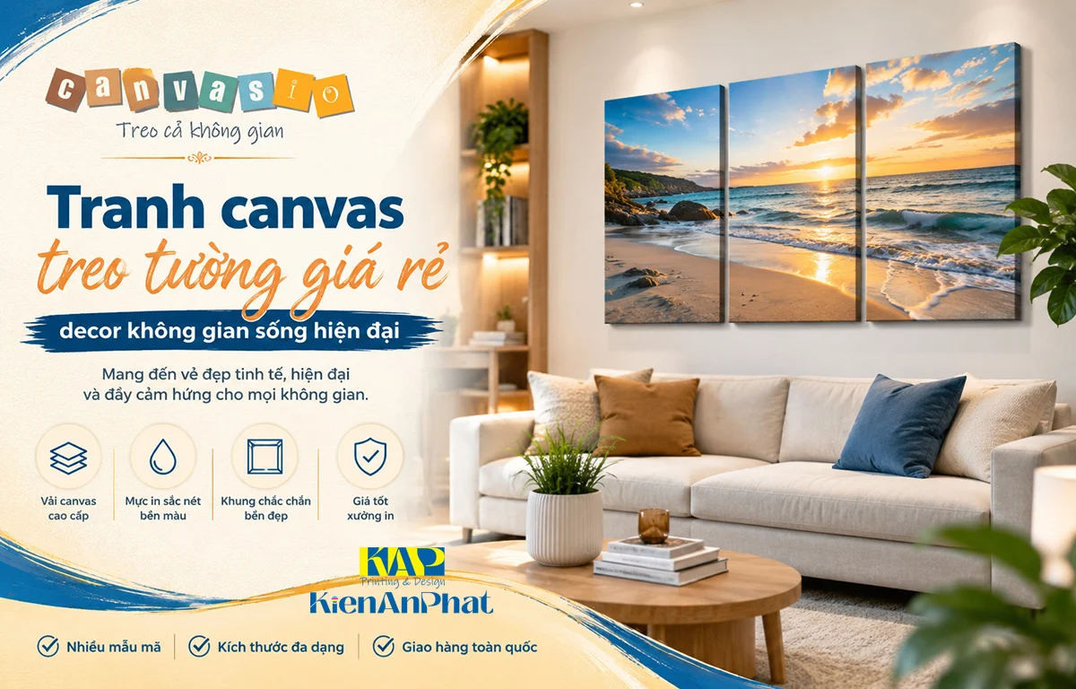 Tranh canvas treo tường giá rẻ decor không gian sống hiện đại.